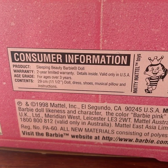 1998 Sleeping Beauty Barbie NIB - Picture 9 of 11